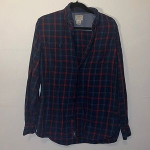Medium LL Bean flannel, Navy and red plaid